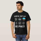 T-shirt Funny Pilote Top Avion Six Pack Flight Instrumen (Devant entier)