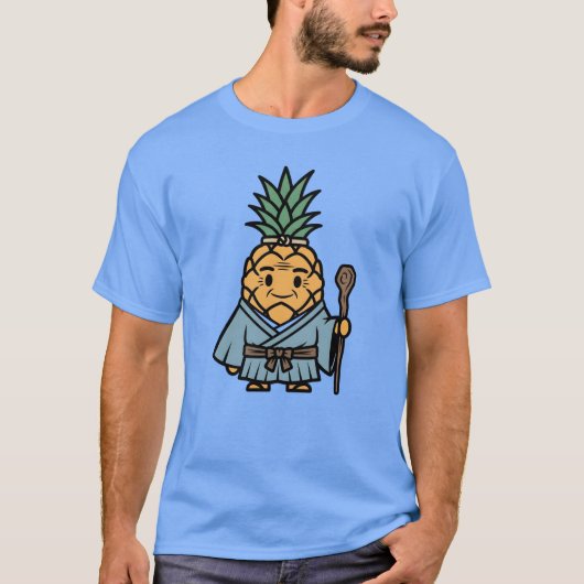 T-shirt Funny Pineapple Sensei Master Samurai Illustration (Devant)