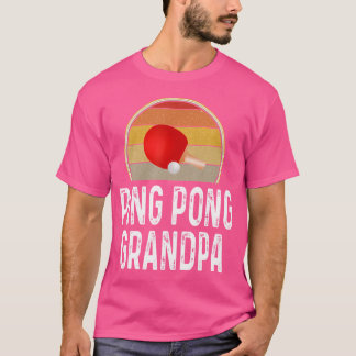 T-shirt Funny Ping Pong Grand-pa Table Tennis Retro Raquet