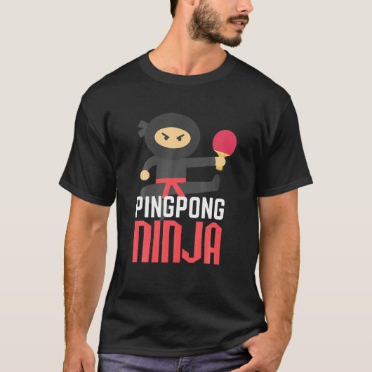 T-shirt Funny Ping Pong Ninja Tennis De Table (Devant)