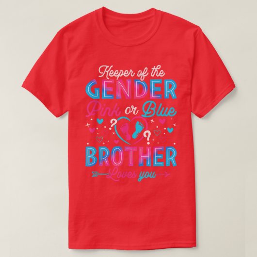 T-shirt Funny Pink or Blue Brother Vous Aime Révéler Le Se (Design devant)