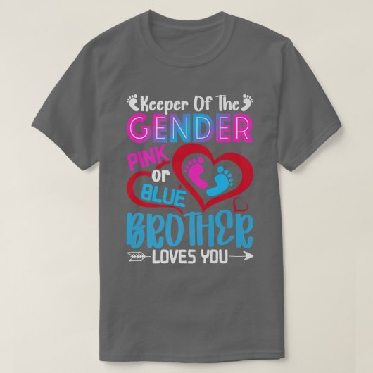 T-shirt Funny Pink or Blue Brother Vous Aime Révéler Le Se (Design devant)