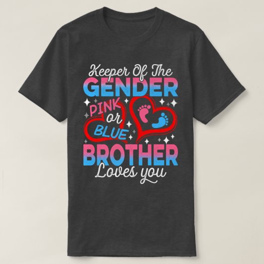 T-shirt Funny Pink or Blue Brother Vous Aime Révéler Le Se (Design devant)