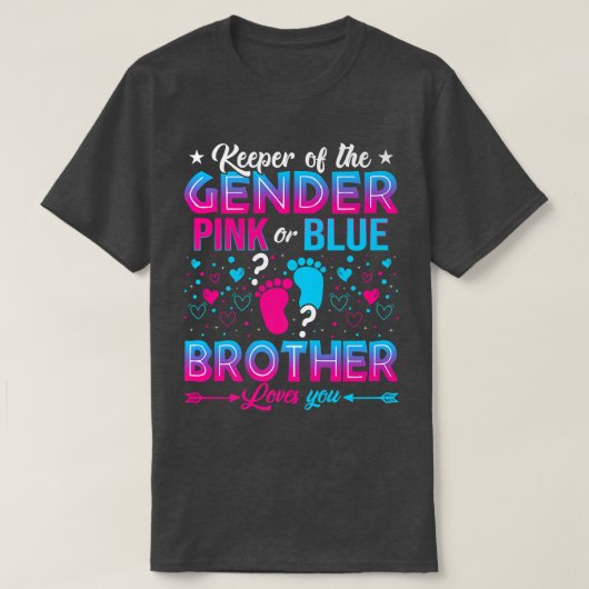 T-shirt Funny Pink or Blue Brother Vous Aime Révéler Le Se (Design devant)