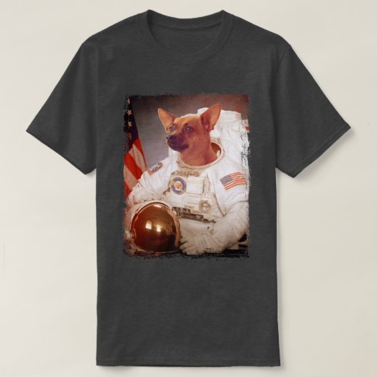T-shirt Funny Pinscher Astronaut mission spatiale Animal A (Design devant)