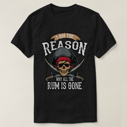 T-shirt Funny Pirate Rum Lover Design (Design devant)