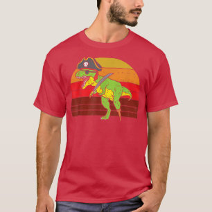 T-shirt Funny Pirate T-rex Dinosaur Dino Retro Halloween 2