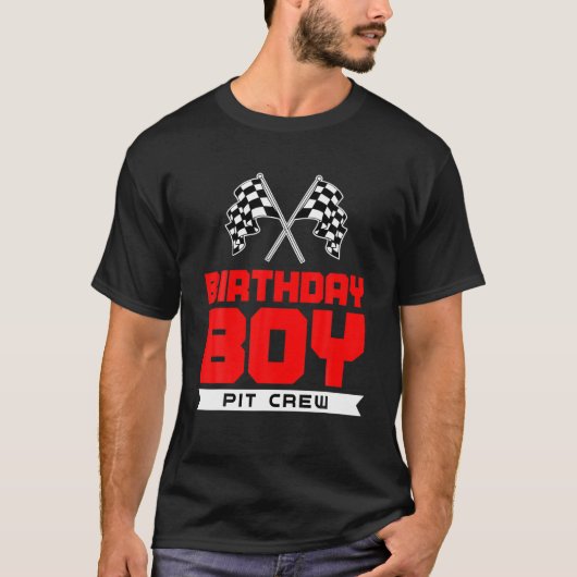 T-shirt Funny Pit Crew Anniversaire Boy Racing Course Voit (Devant)