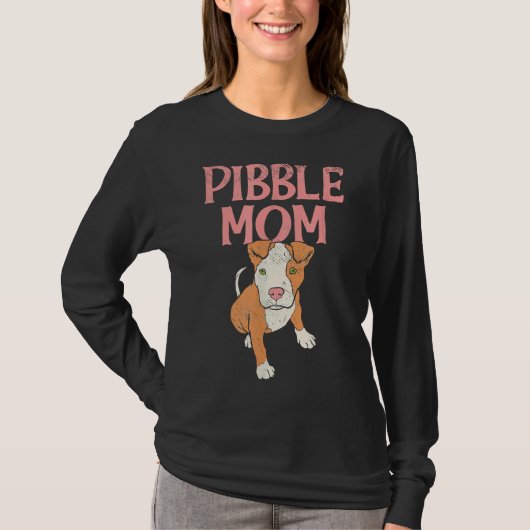 T-shirt Funny Pitbull Maman Pibble Maman (Devant)