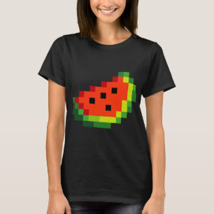 T-shirt Funny Pixel Watermelon - Retro 8 - Bit Arcade Game