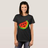 T-shirt Funny Pixel Watermelon - Retro 8 - Bit Arcade Game (Devant entier)