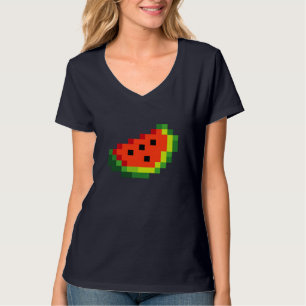 T-shirt Funny Pixel Watermelon - Retro 8 - Bit Arcade Game