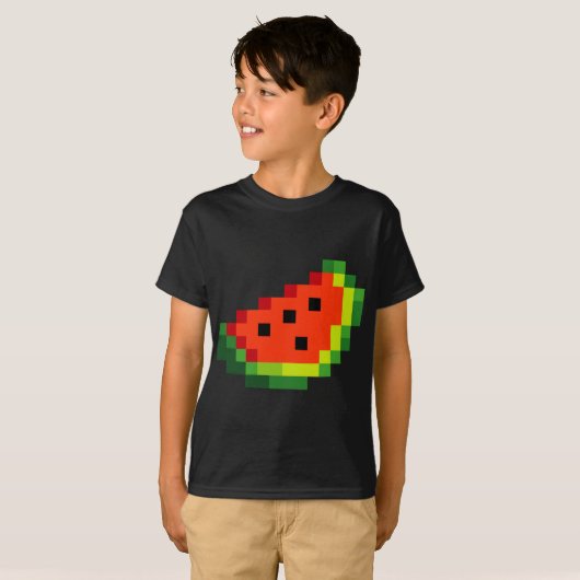 T-shirt Funny Pixel Watermelon - Retro 8 - Bit Arcade Game (Devant entier)