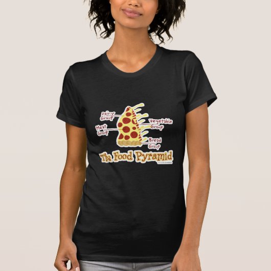 T-shirt Funny Pizza Food Pyramid (Devant)