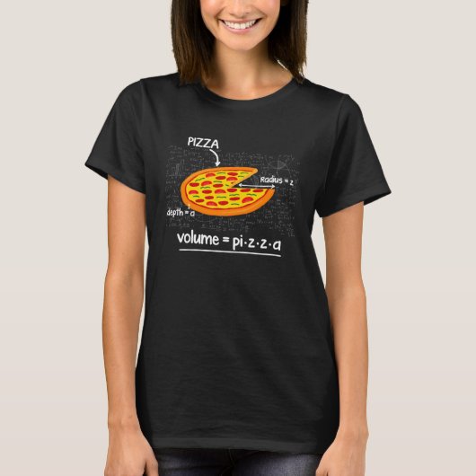 T-shirt Funny Pizza Math Lovers Fast Food Volume Formula P (Devant)