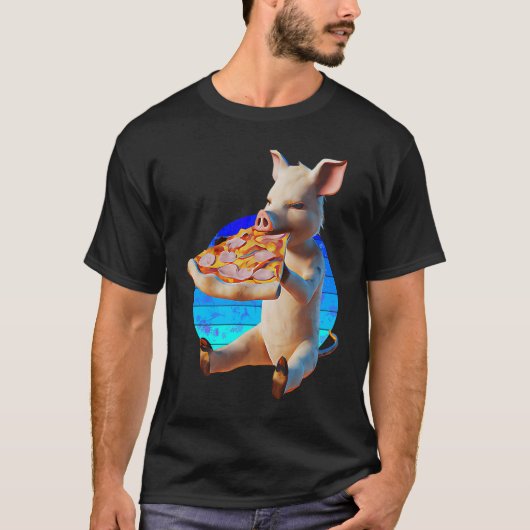 T-shirt Funny Pizza Pig (Devant)