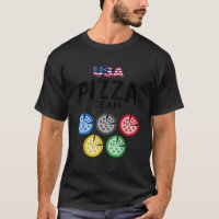 Funny Pizza USA Eating Team 5 Rings Coloris Drapea