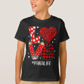 T-shirt Funny Plaid Heart Love Para Life Valentine Day Chr (Devant)