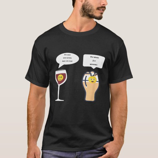 T-shirt Funny Plisner Bière Rouge Vin Blague (Devant)