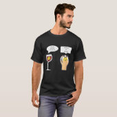 T-shirt Funny Plisner Bière Rouge Vin Blague (Devant entier)