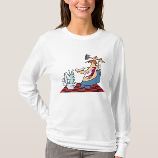 T-shirt Funny Plumber with Toilet Plunge Humor (Devant)