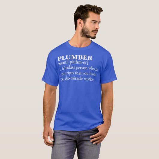 T-shirt Funny Plumbing Définition Cool Plumber (Devant entier)