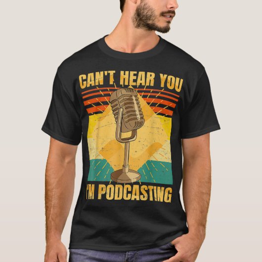 T-shirt Funny Podcast Cant Hear (Devant)