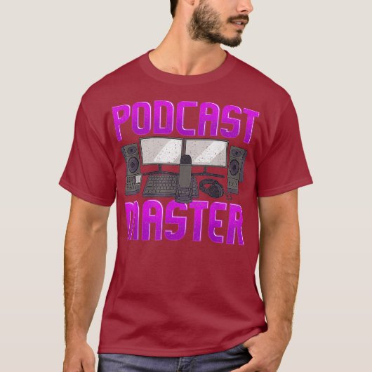 T-shirt Funny Podcast Master Podcasting Radio Pod Cast (Devant)