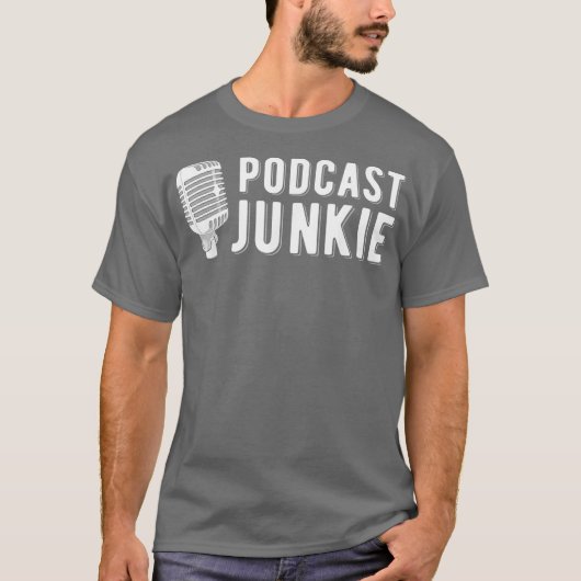 T-shirt Funny Podcasting Podcast Junkie Casting (Devant)