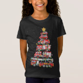 T-Shirt Funny Pompier Arbre Camion de feu Noël Joyeux Noël (Devant)