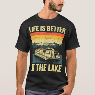 T-shirt Funny Pontoon Boat Art For Men Women Pontoon Boat 