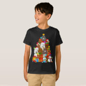 T-shirt Funny Poodle Christmas Tree Lights Amoureux des ch (Devant entier)