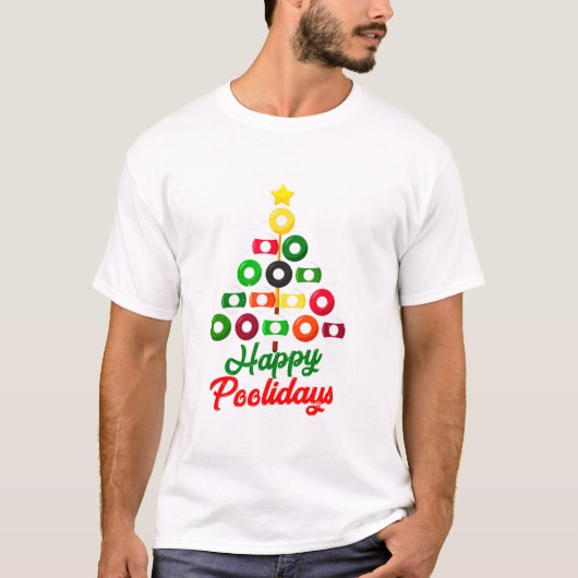 T-shirt Funny Pool Christmas Tree (Devant)