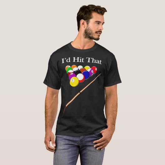 T-shirt Funny Pool Hall Shark Billard Joueur Hustler  (Devant entier)