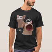 T-shirt Funny Pop Cat Meme (Devant)