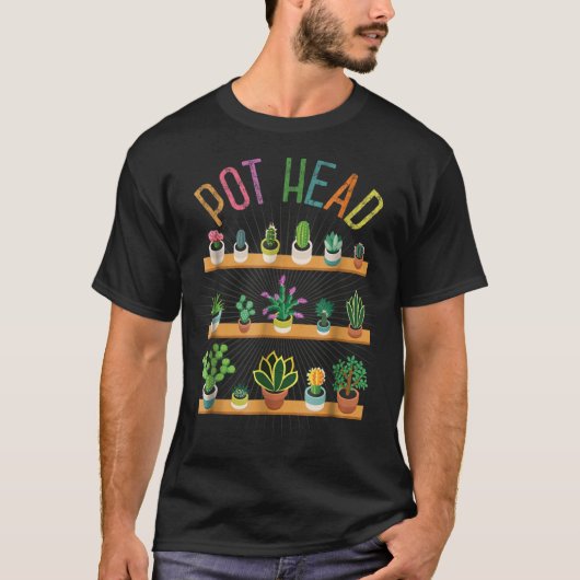 T-shirt Funny Pot Head Plant Lover (Devant)