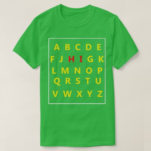 T-shirt Funny Pre K Kindergarten Hi Alphabet Back To Schoo (Design devant)