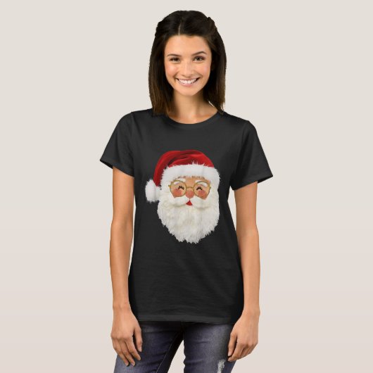T-shirt Funny Preppy Realistic Faux Yarn Santa Claus Merry (Devant entier)