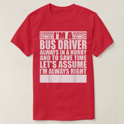 T-shirt Funny Present For Hubby Buzzer Busman Motorcoach B (Design devant)