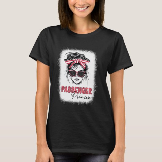 T-shirt Funny Princess passager, mignonne Messy Bun fille (Devant)
