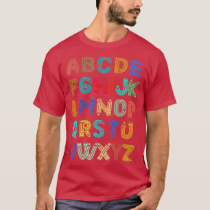 T-shirt Funny PrK Kindergarten Hi Alphabet Retour À L'Écol