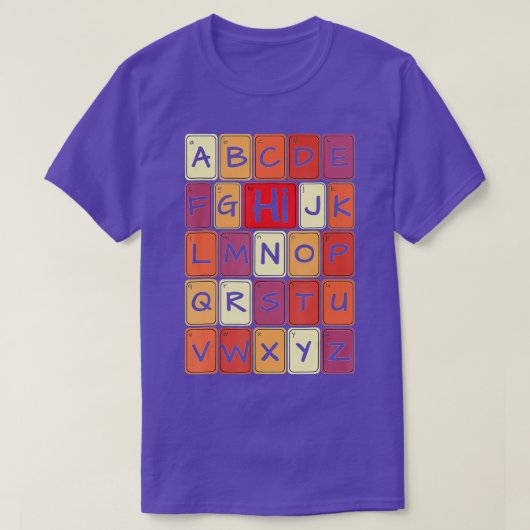 T-shirt Funny PrK Kindergarten Hi Alphabet Retour À L'Écol (Design devant)