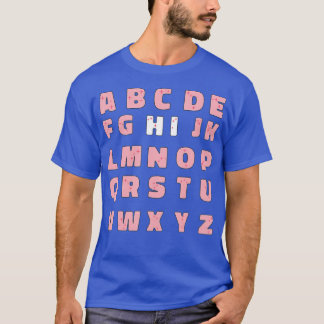 T-shirt Funny PrK Kindergarten Hi Alphabet Retour À L'Écol