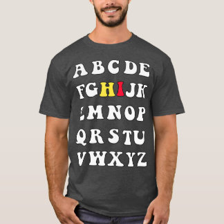 T-shirt Funny PrK Kindergarten Hi Alphabet Retour À L'Écol