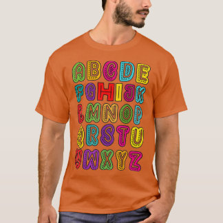 T-shirt Funny PrK Kindergarten Hi Alphabet Retour À L'Écol