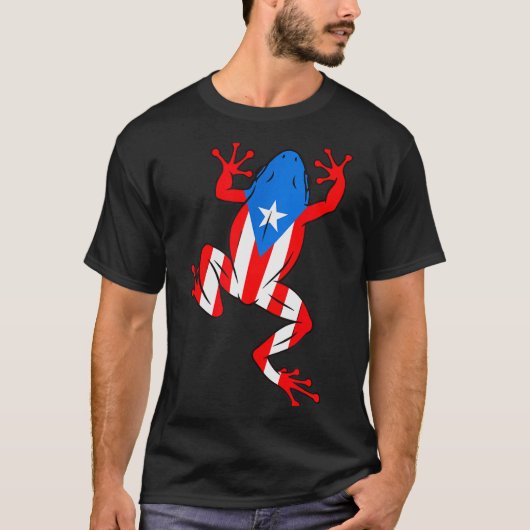 T-shirt Funny Puerto Rico Coqui Frog Puerto Rican Flag Bor (Devant)