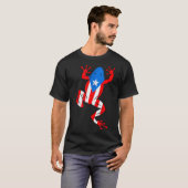 T-shirt Funny Puerto Rico Coqui Frog Puerto Rican Flag Bor (Devant entier)