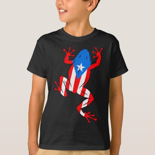 T-shirt Funny Puerto Rico Coqui Frog Puerto Rican Flag Bor (Devant)