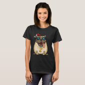 T-shirt Funny Pug Cartoon Thug Life Dog (Devant entier)