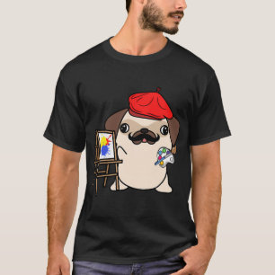T-shirt Funny Pug est un peintre